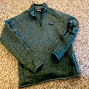 Patagonia better sweater quarter zip, beautiful blue green color